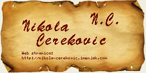 Nikola Čereković vizit kartica